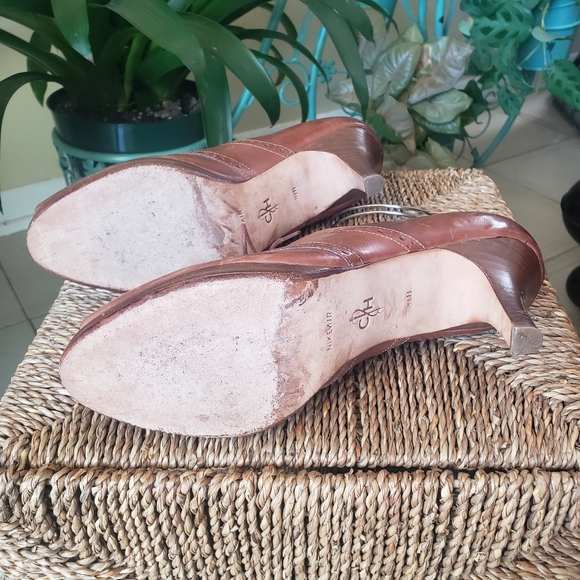 🌻Cole Haan NikeAir Women's Lace up Peep toe Brown Leather Booties Size 8 - Picture 3 of 8